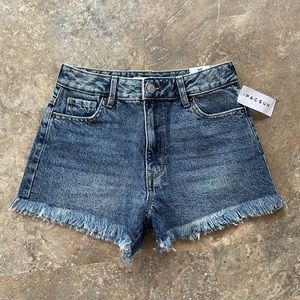 PACSUN High Rise Festival Fray Quinn Jean Shorts